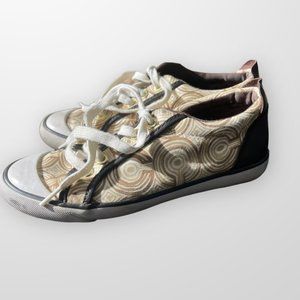 Coach Barrett Sneakers Brown C’s Swirl Pattern Shoes Women’s 5.5 Authentic